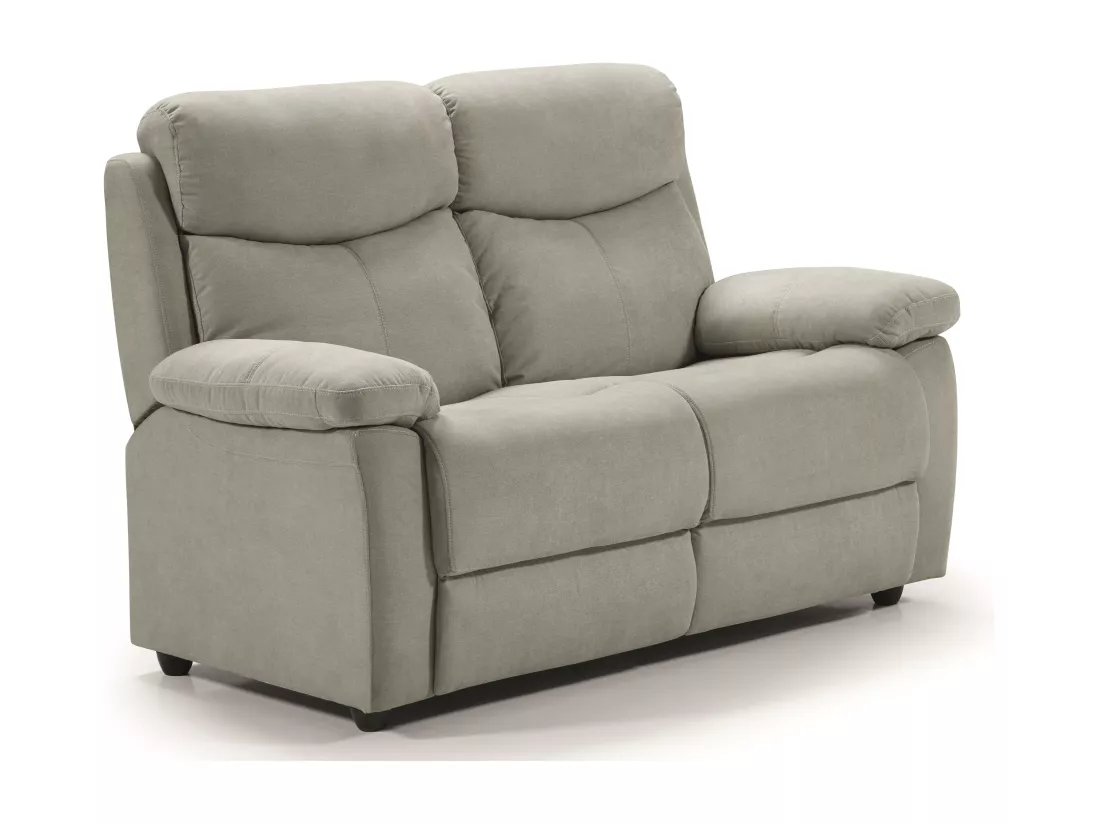 Canapé de relaxation en tissu Kosta-Couleur Gris clair-2 places fixe