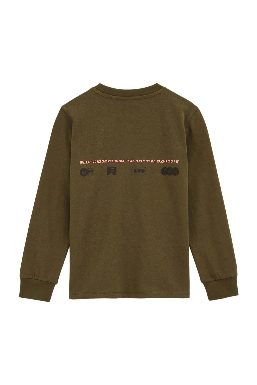 WE Fashion Blue Ridge longsleeve olijfgroen