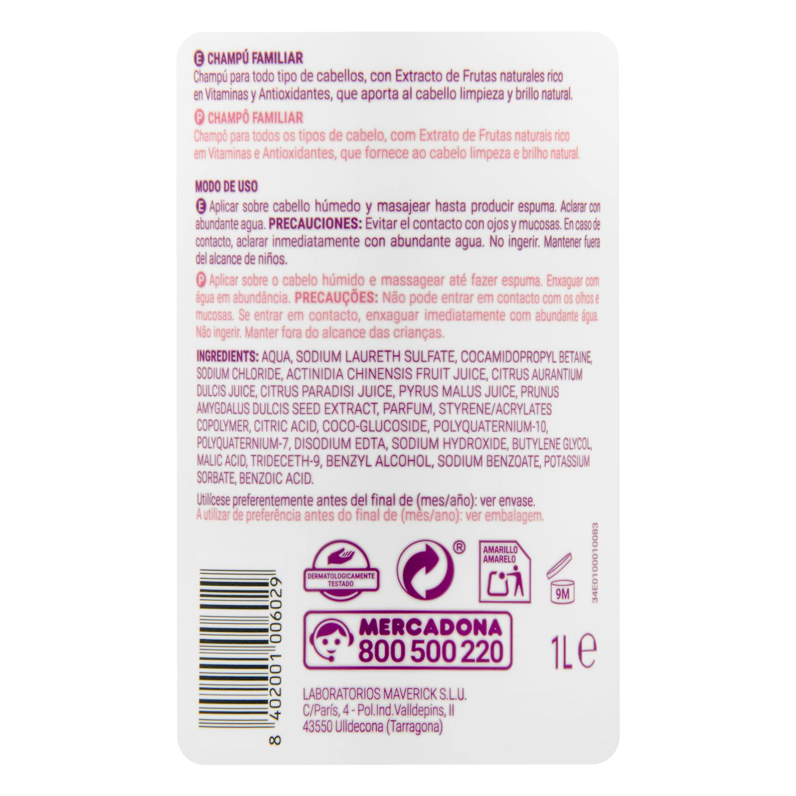 Shampoing Deliplus protection et brillance pour tous types de cheveux