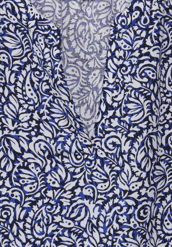 Print Blusenshirt - intense royal blue