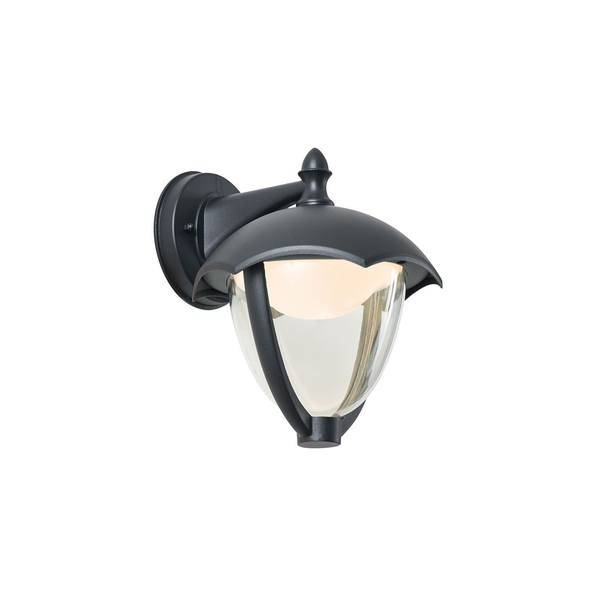 Smart buiten wandlamp zwart met helder glas incl. LED IP54 - Classica