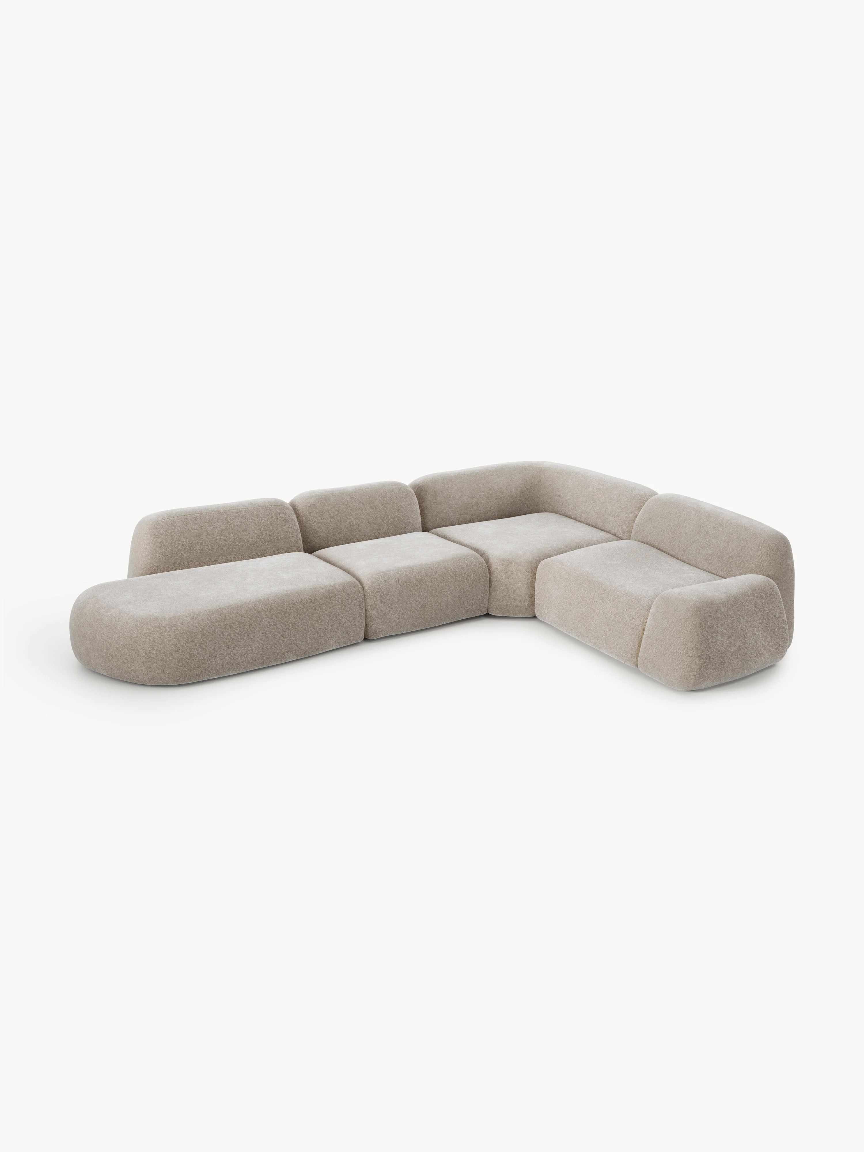 XL modulaire hoekbank Wolke met chaise longue