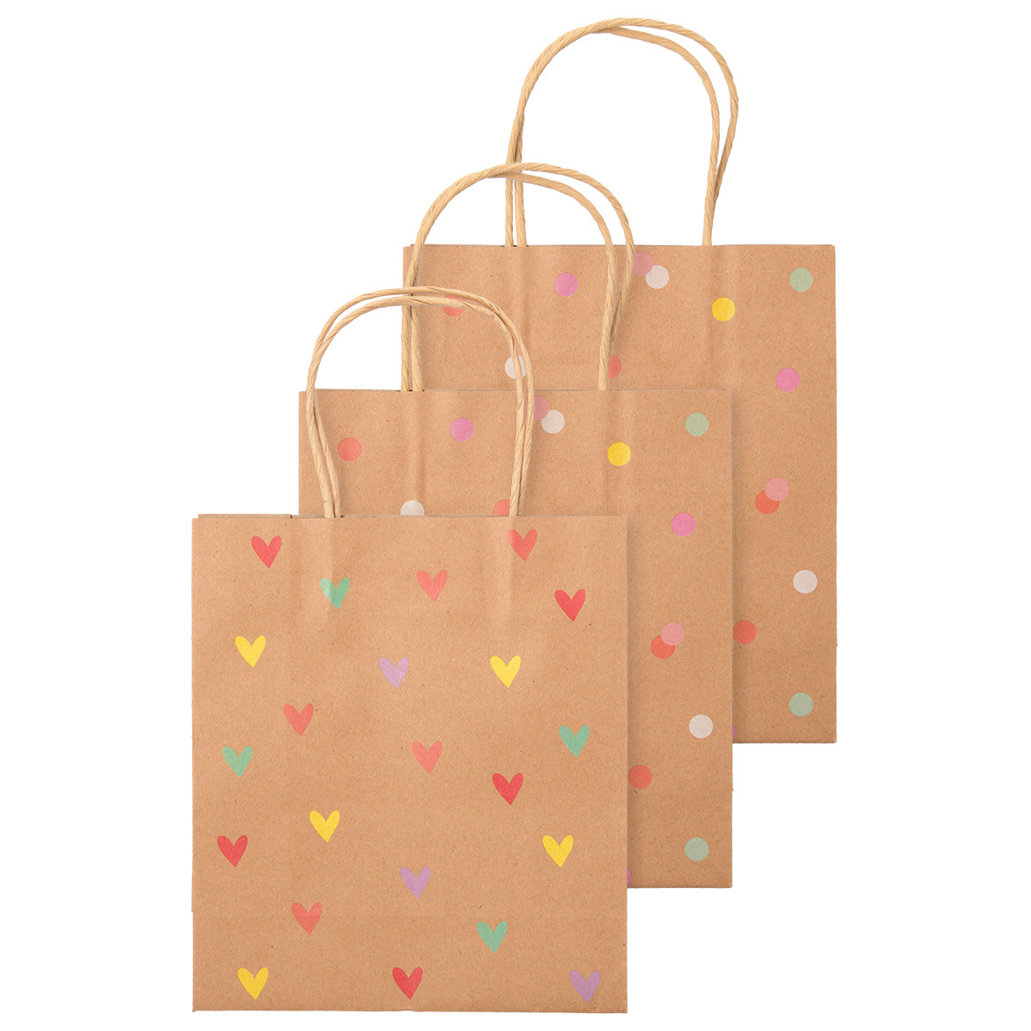 3 Geschenktüten im Set braun