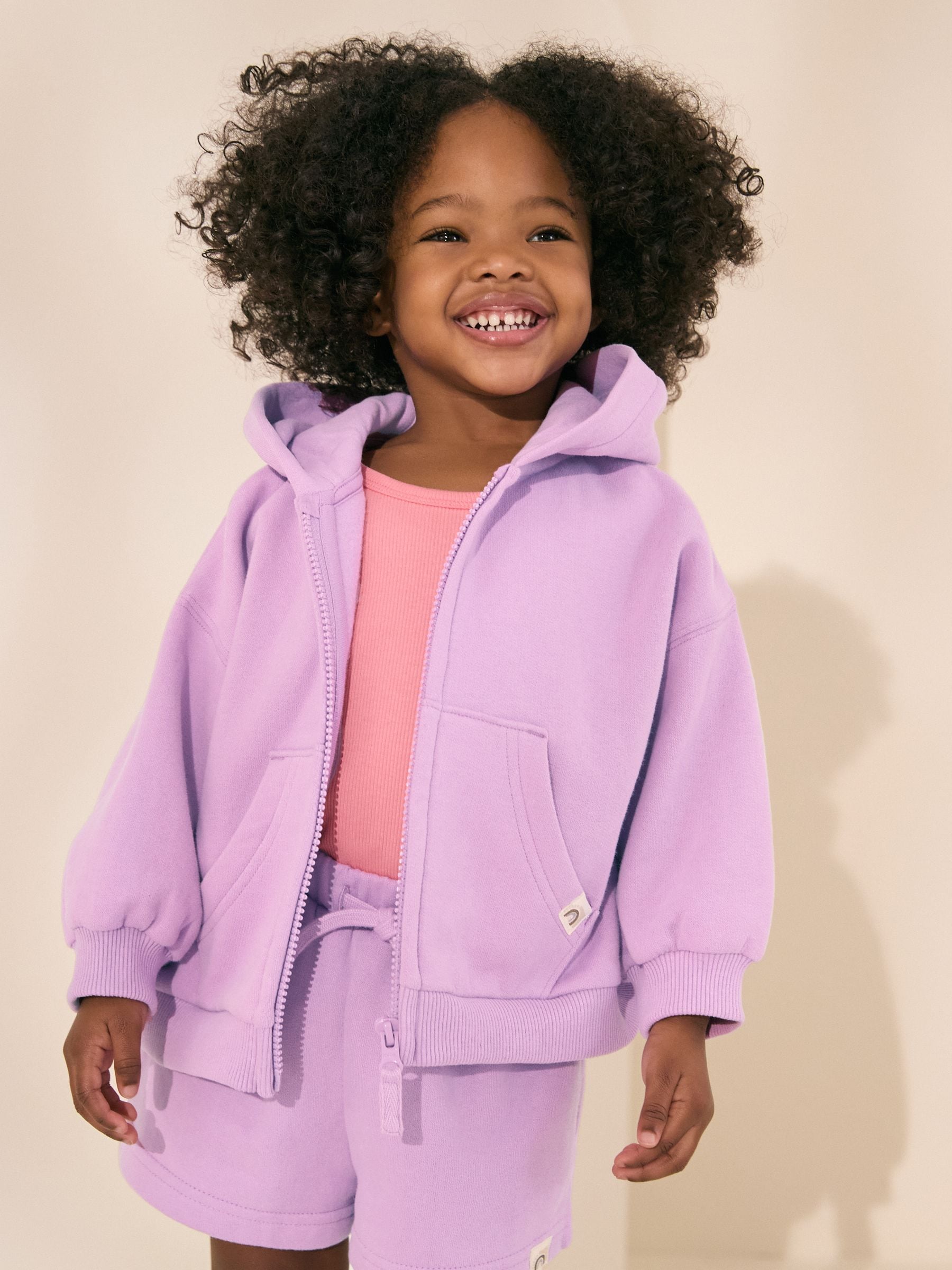 Lila-paars - Hoodie met ritssluiting (3 mnd-7 jr)