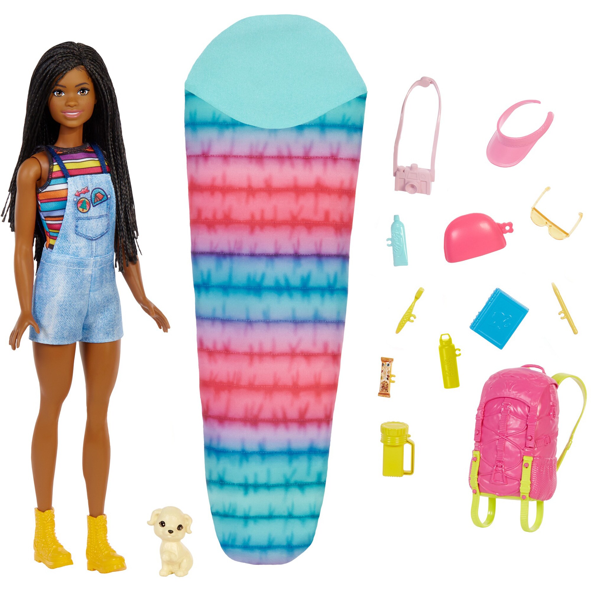 Mattel Puppe Barbie “It takes two! Camping” Spielset mit Brooklyn Puppe, Hündchen und Accessoires