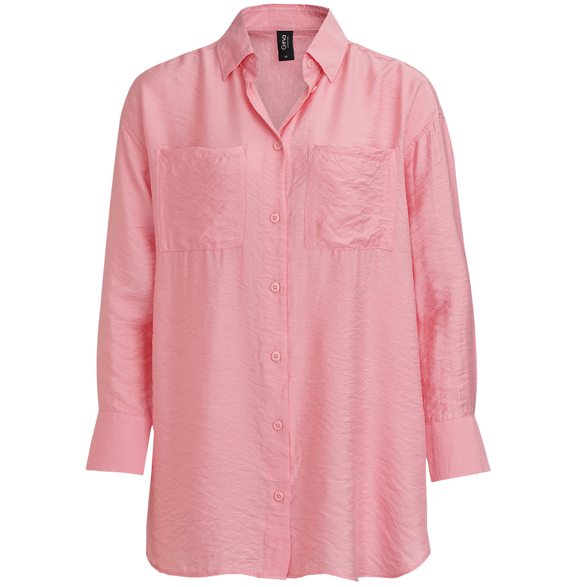 Gina Collection Damen Longbluse mit Kentkragen rosa