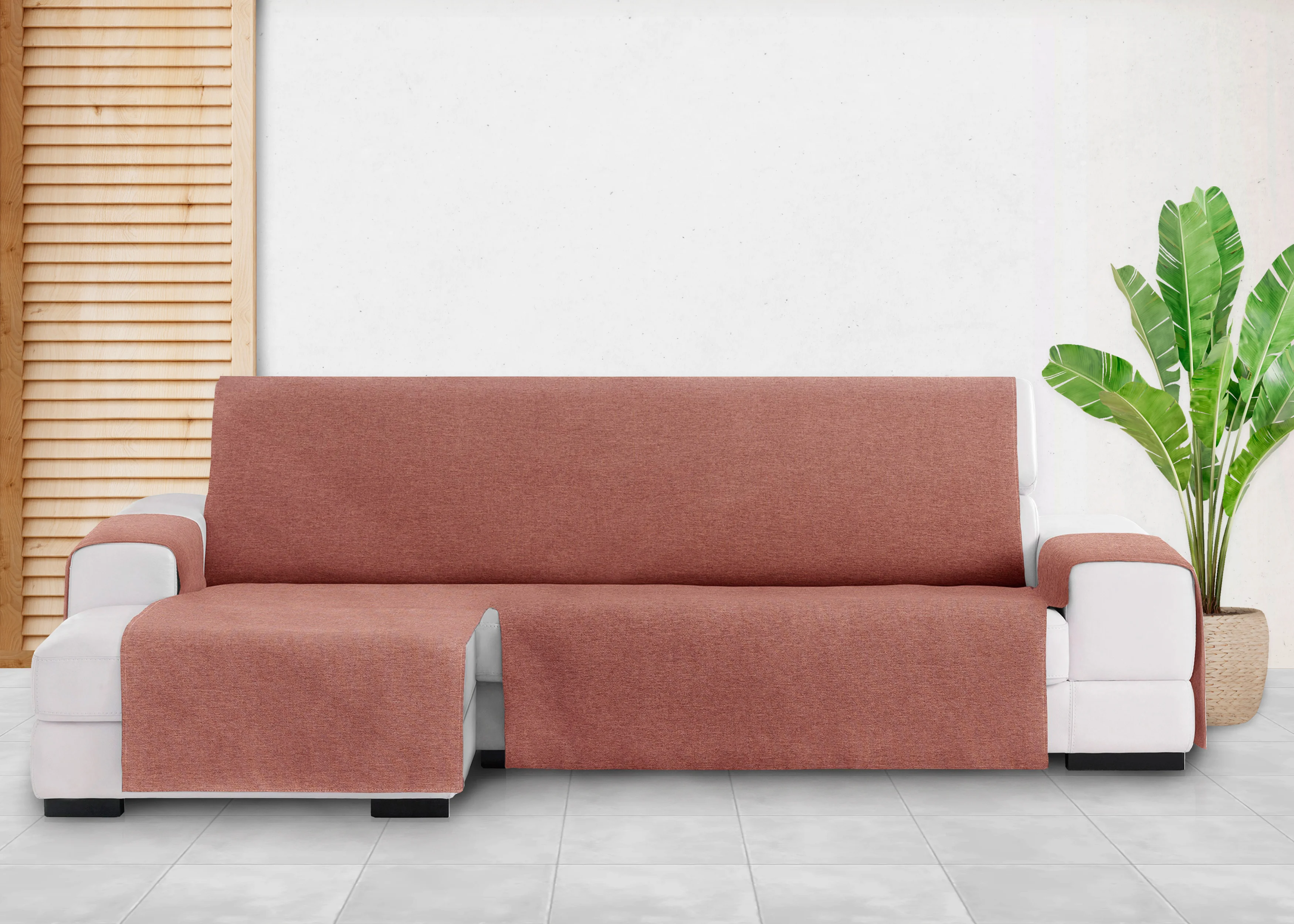 Capa protetora Vipalia para chaise longue esquerda 240, cor azulejo, modelo Brisa