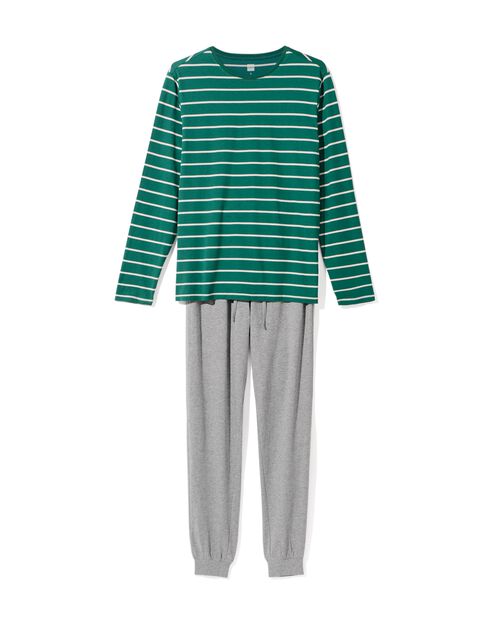 pyjama homme rayé vert foncé