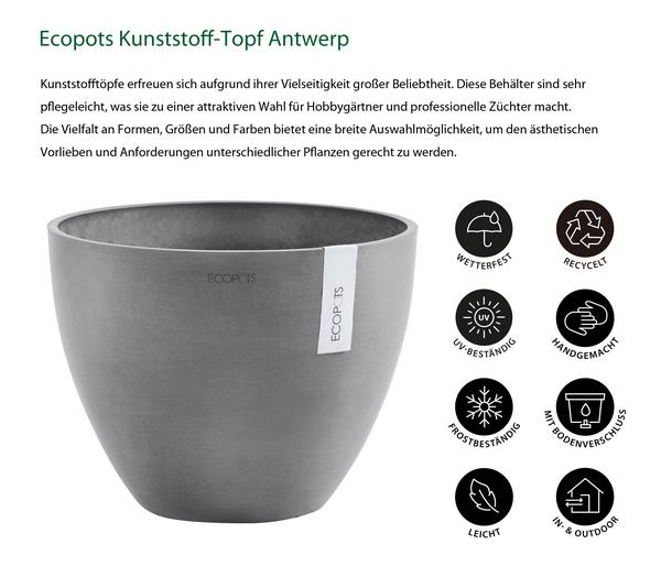 Ecopots Kunststoff-Topf Antwerp, rund
