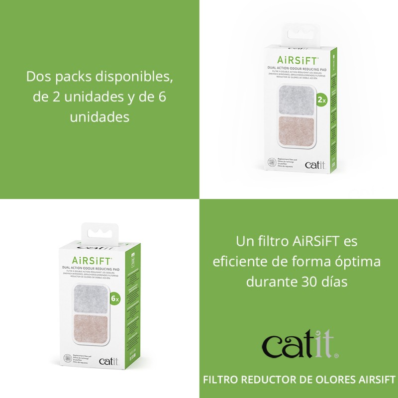 Filtro redutor de odor Catit Airsift. 6 unidades