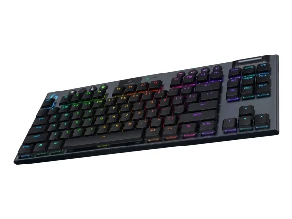 Logitech G G915 X - Tastatur - gaming, LIGHTSPEED - TKL - bagbelyst - trådløs - USB-C, Bluetooth, 2.4 GHz - sort
