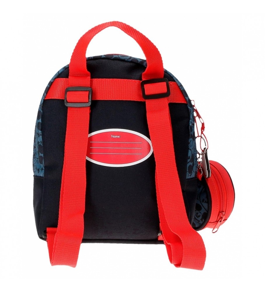Mochila infantil Joumma Bags Mickey Get Moving, vermelha e azul - 19x23x8cm -