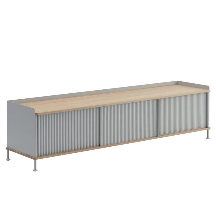 Muuto - Enfold Sideboard, 186 x 48 cm, Eiche / grau