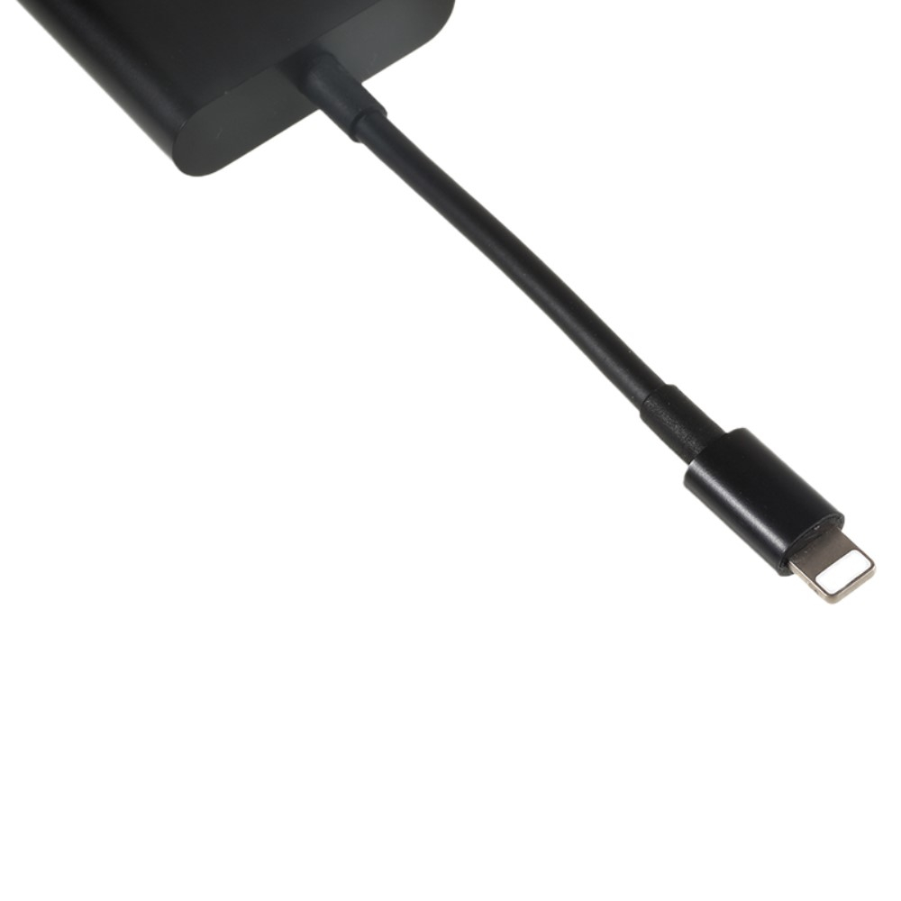 Lightning auf USB A Kamera / Foto Adapter mit Ladeanschluss für Apple iPhone / iPad - Schwarz