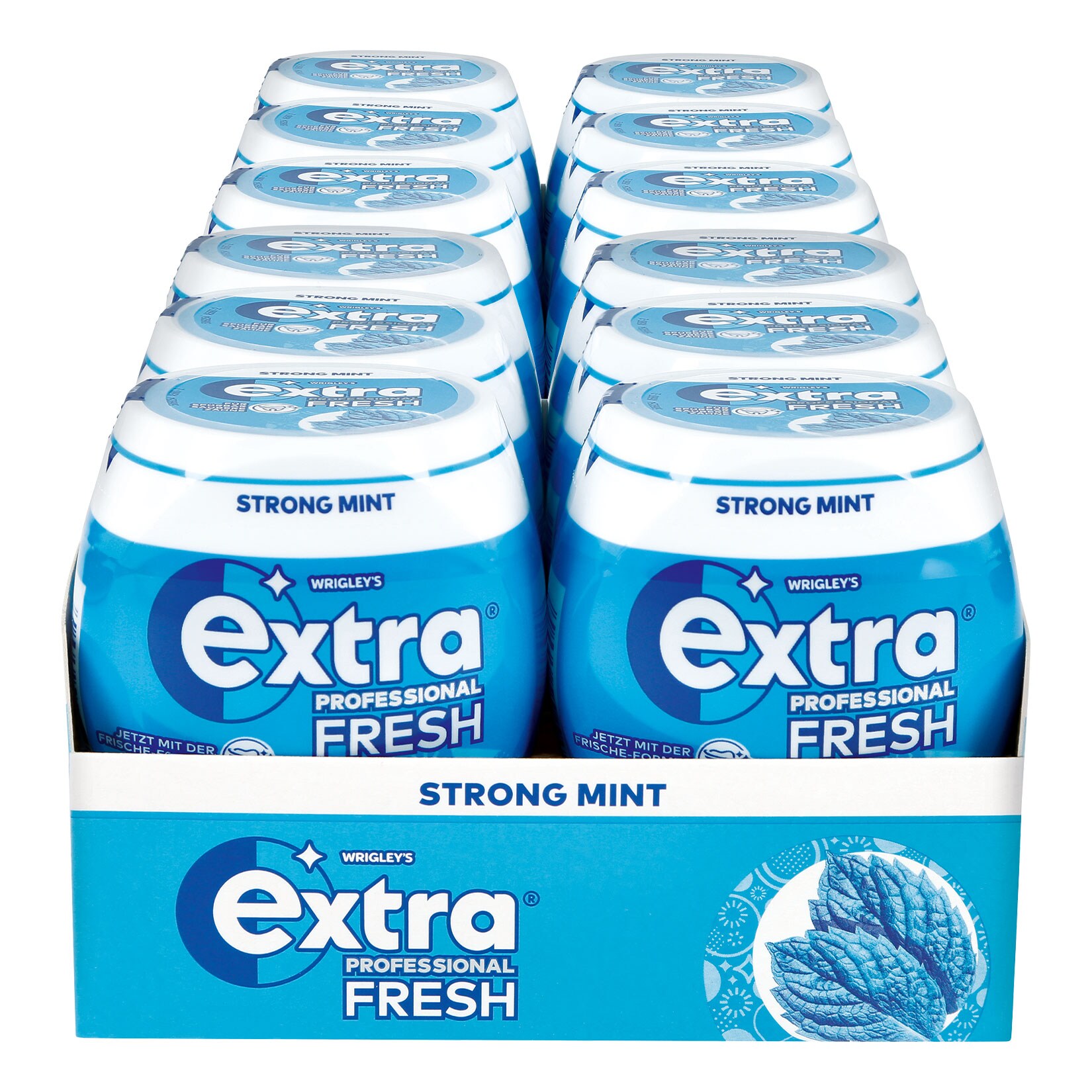 Wrigley's Extra Fresh Strong Mint zuckerfrei Dose 50 Stück, 12er Pack