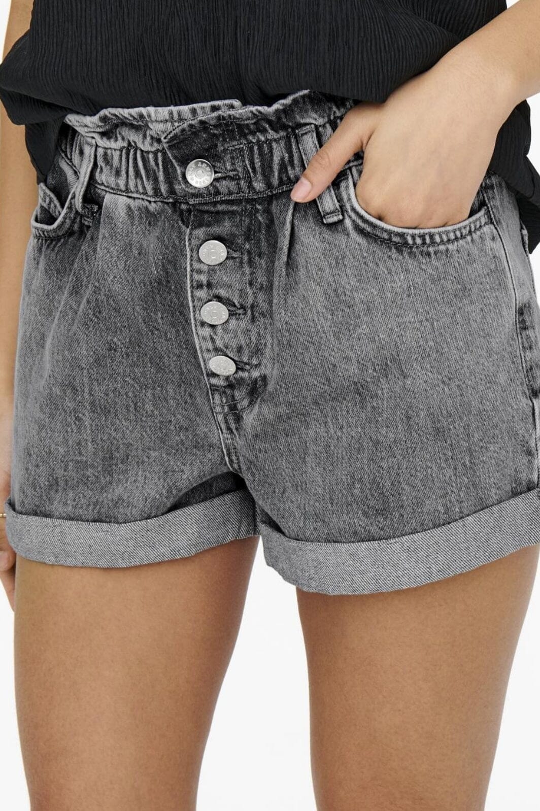 Only Onlcuba Paperbag Shorts 3771795 grey denim