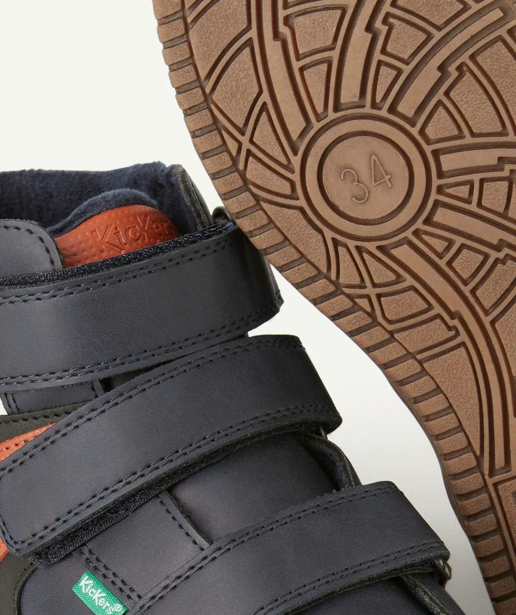 KICKERSBASKETS HAUTES LOHAN GARÇON NOIR CAMEL MARINE