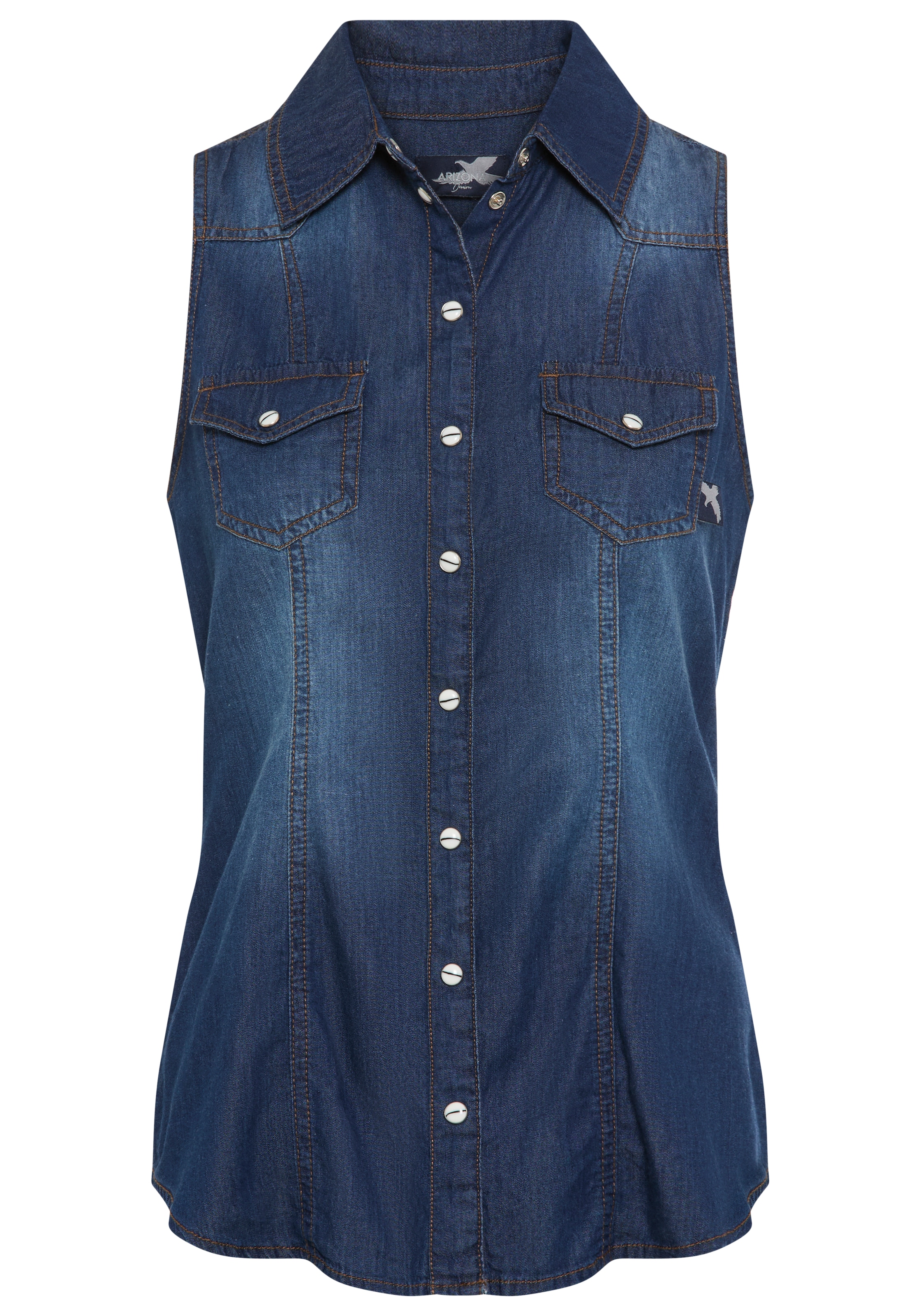 Arizona Jeansbluse , mit Knöpfen in Perlmuttoptik
