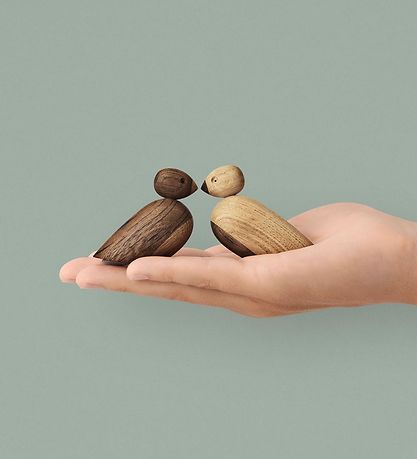 Kay Bojesen Tr?figurer - Spurvepar - 6 cm - Lille - Eg/R?get Eg