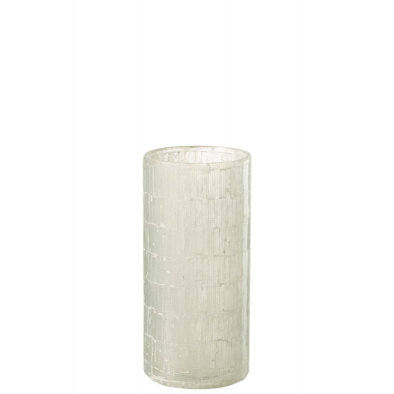 Vase avec mosaïques en verre gris 15x15x30 cm