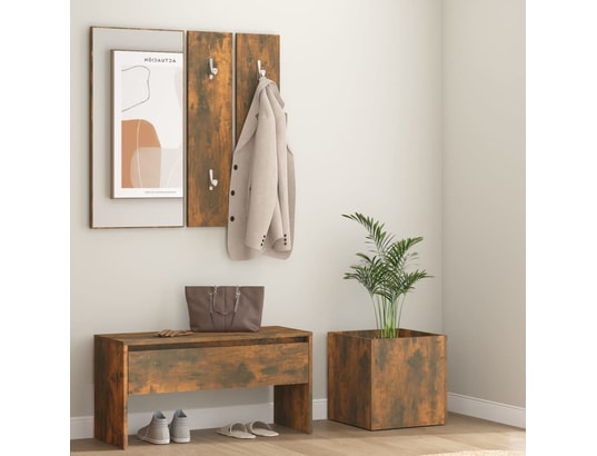 VIDAXL - Ensemble de meubles de couloir chêne fumé bois d'ingénierie