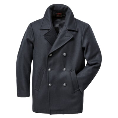 Herren-Pea-Coat, Dunkelblau