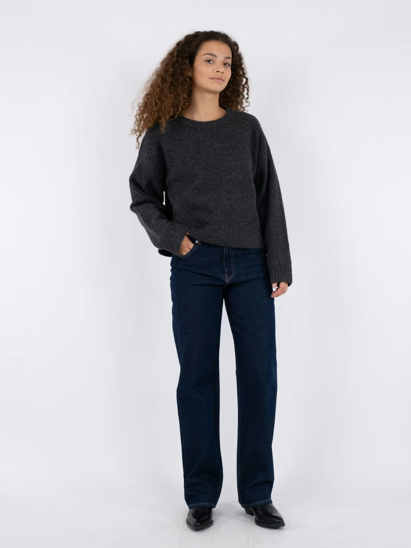 Neo Noir Detri Solid Knit Blouse antracit