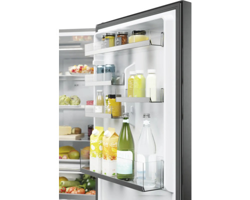HAIER HDW1618CNPK koel-vriescombinatie, afmetingen (B x H x D): 59,5 x 185 x 65,8 cm, koelgedeelte: 222 l, vriesgedeelte: 119 l, zwart