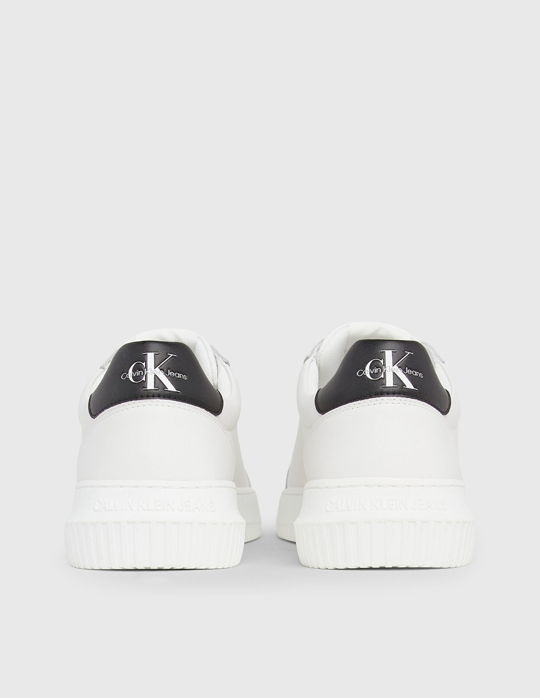 calvin klein Baskets de ville Homme Chunky Cupsole Mono Blanc/Noir Cuir