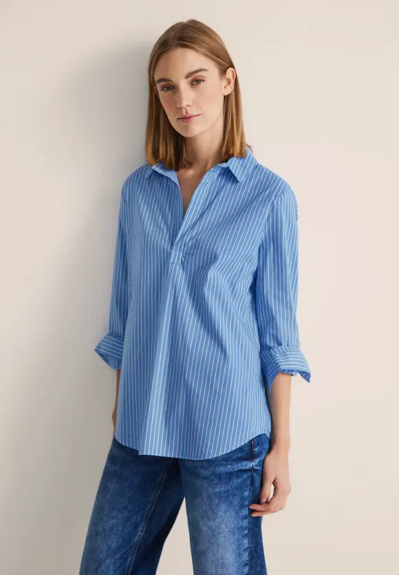Gestreifte Longbluse - light spring blue