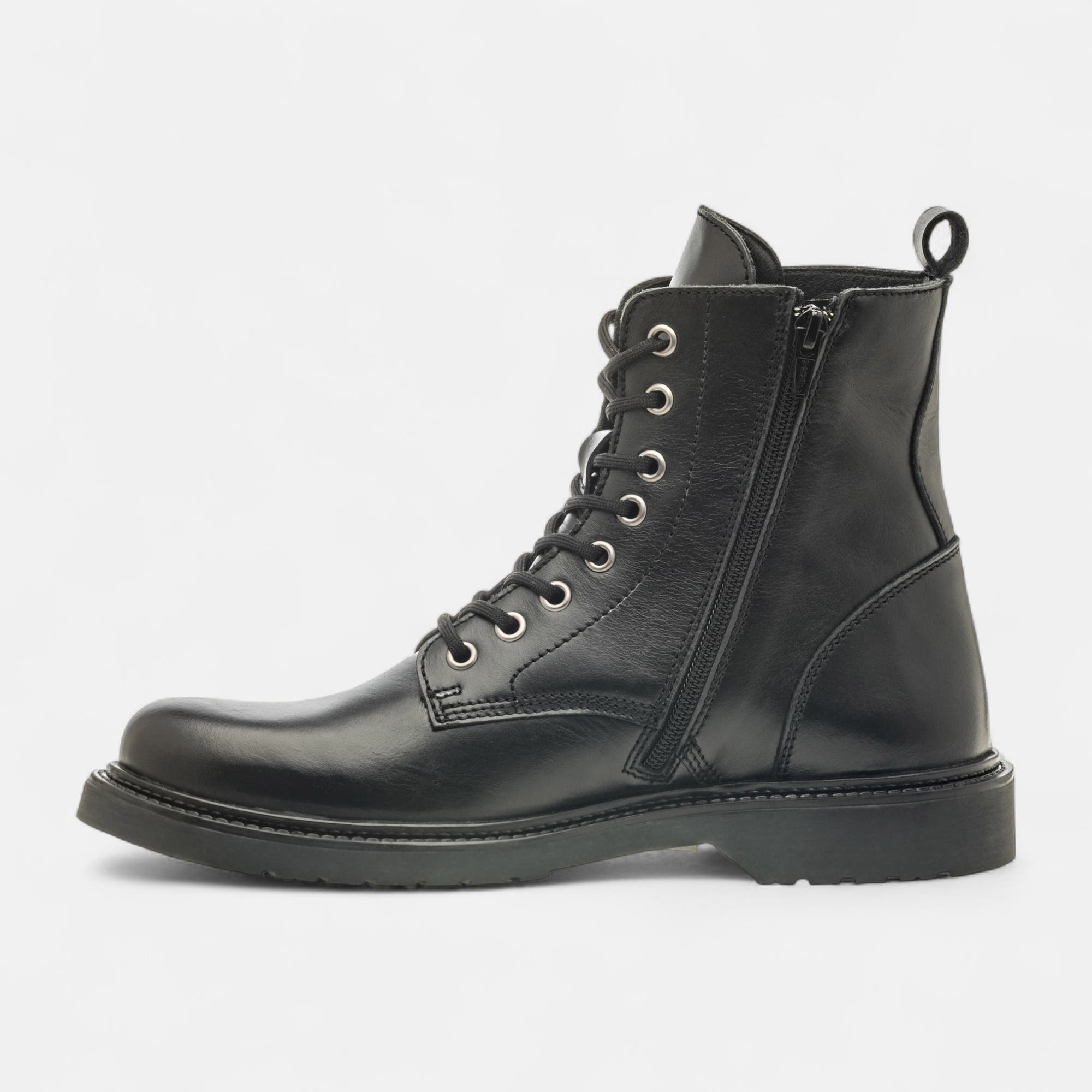Boots Homme en cuir noir