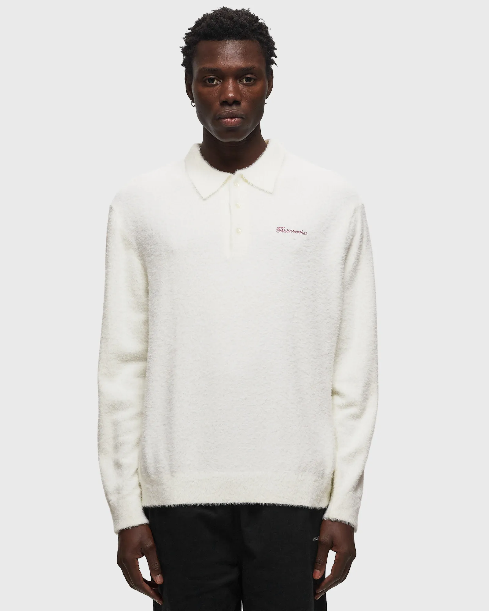 thisisneverthat Script Shaggy Knit Polo
