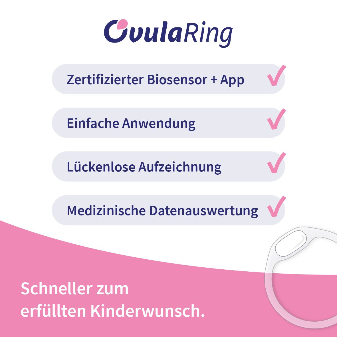 OvulaRing Zyklustracker - Kinderwunsch erfüllen und Zyklusdiagnostik (6 Monate inkl. App)