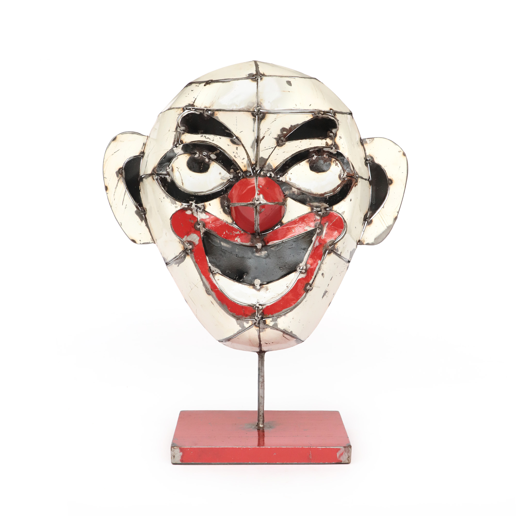 Maske 'Clown' aus Ölfässern, multicolor, H 54 cm, B 42 cm von fischer's lagerhaus