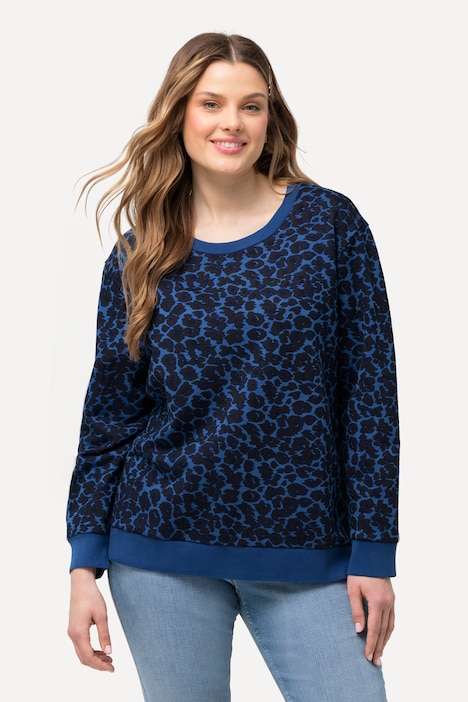 Sweater, Leomuster, Rundhals, Langarm, Modalmix