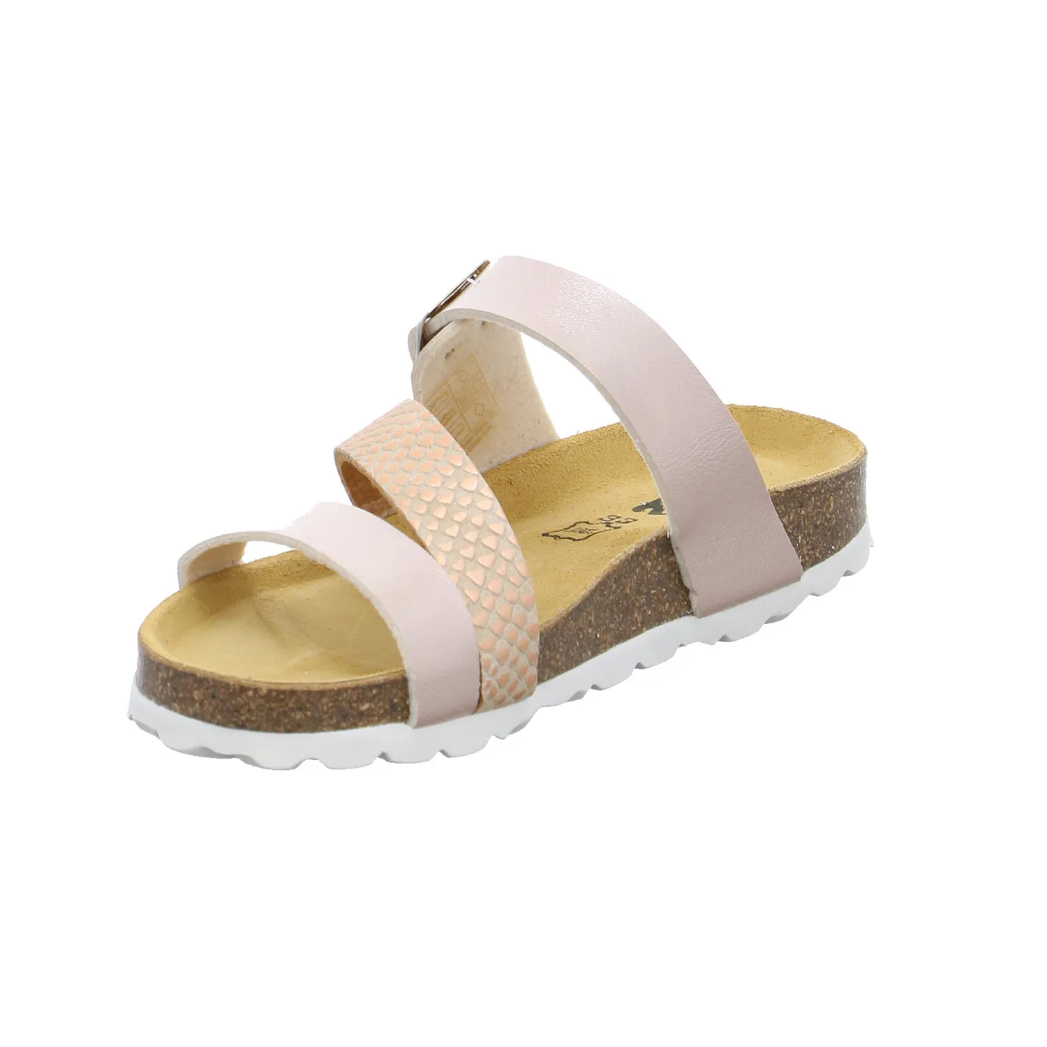 BIOLife Kinder-Pantolette Bronze Lederimitat  Lederdecksohle