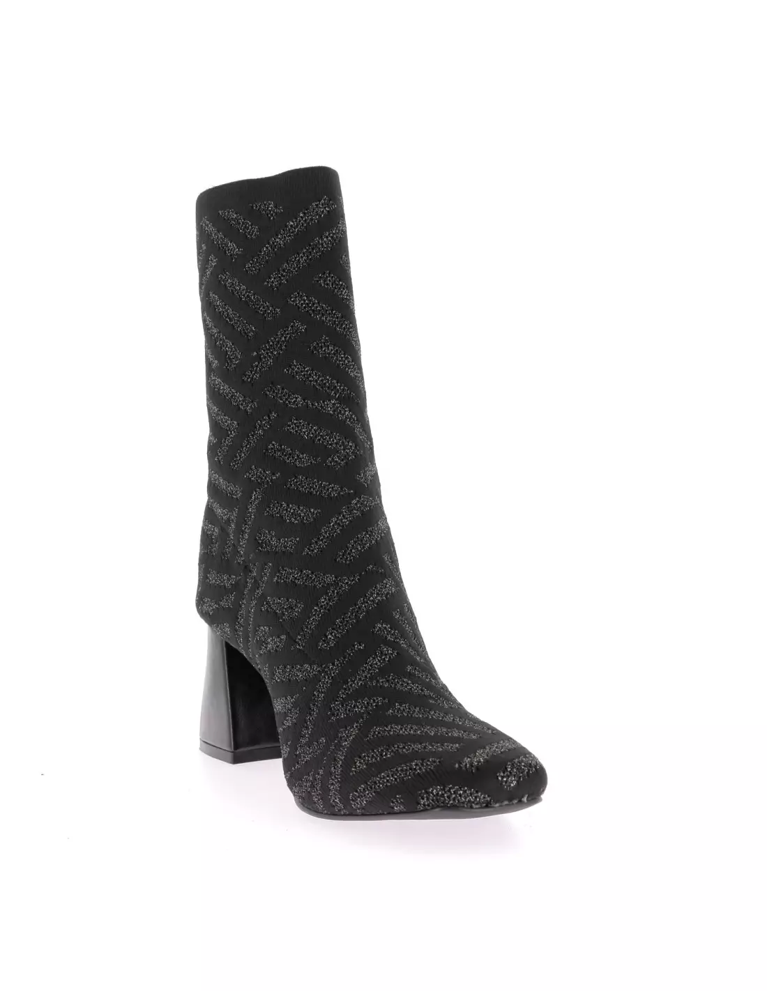 LA STRADA 2203631 - Boots & bottines BLACK-SILVERKNITTED