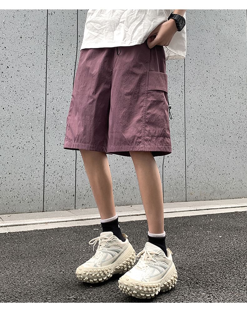 Savenne - Mid Rise Plain Cargo Shorts