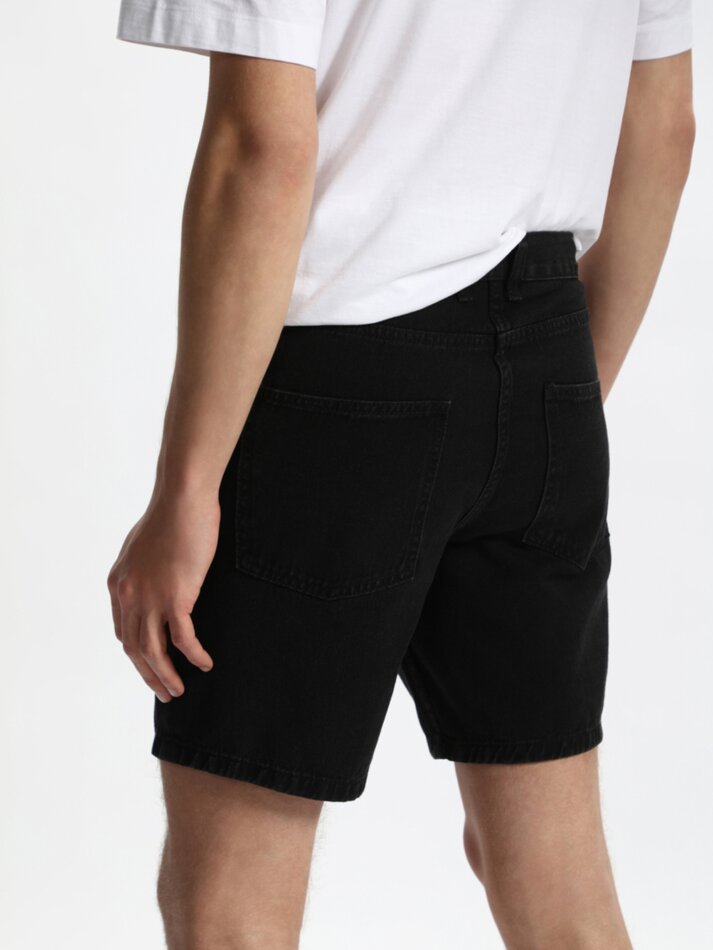 Bermuda jeans slim fit - Preta