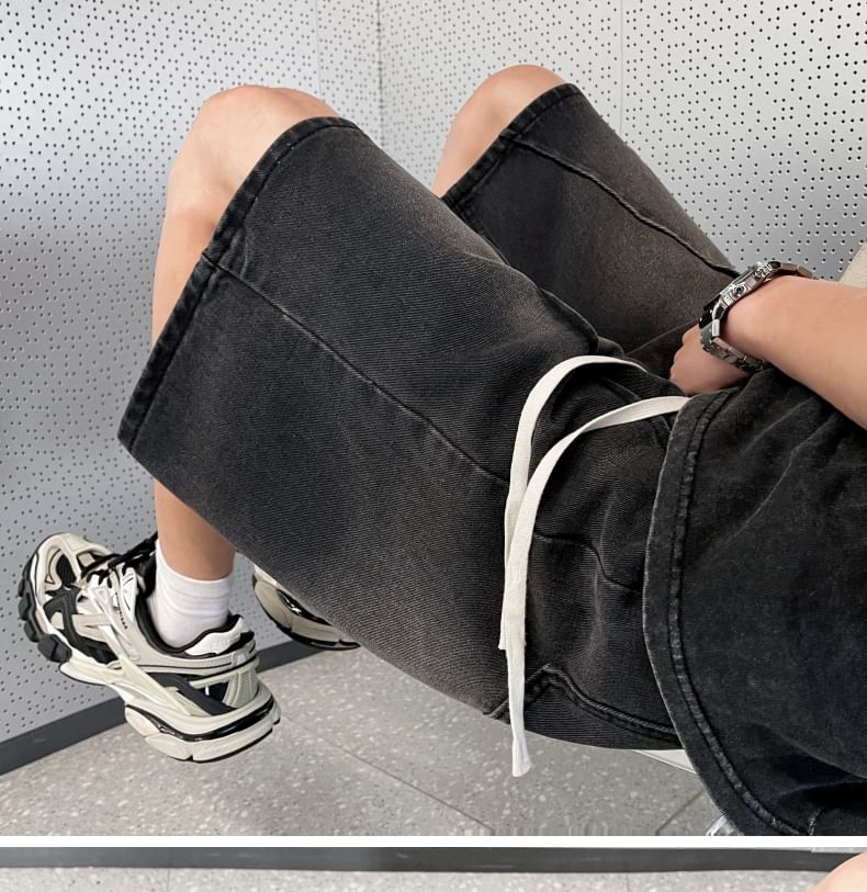 Antaeus - Mid Rise Washed Denim Shorts