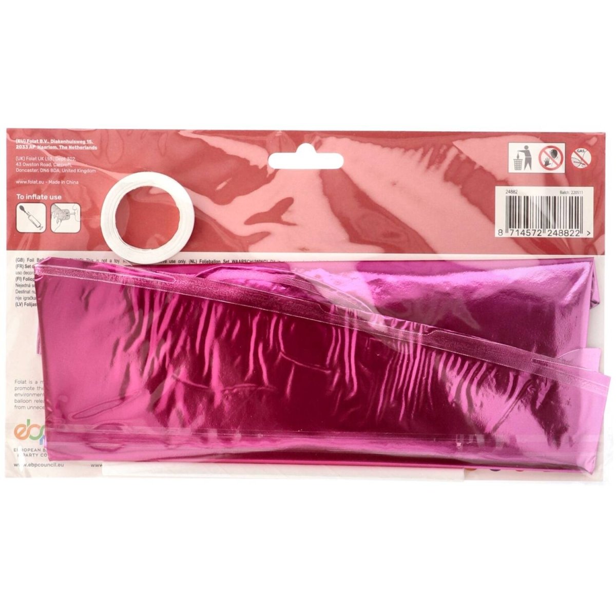 Roze Helium Ballon I Love You Leeg 36cm 8st