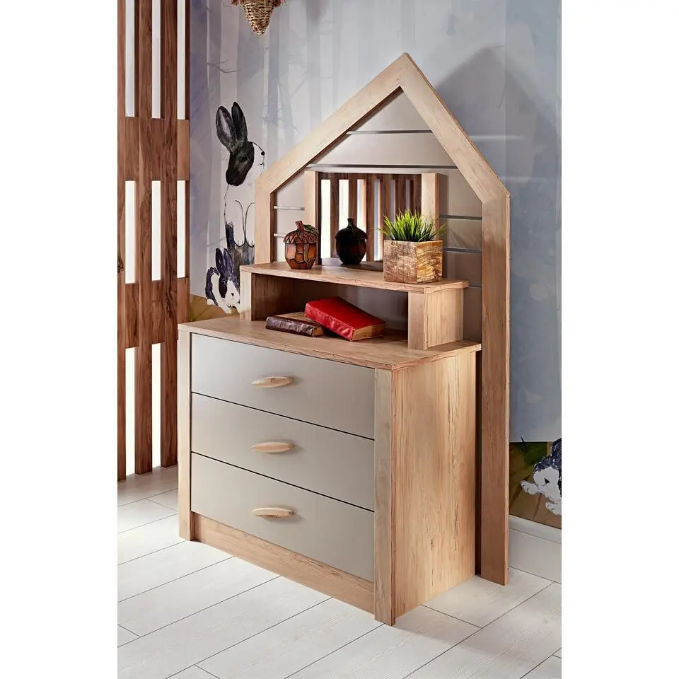 Cento commode ladekast huisje met spiegel kinderkamer