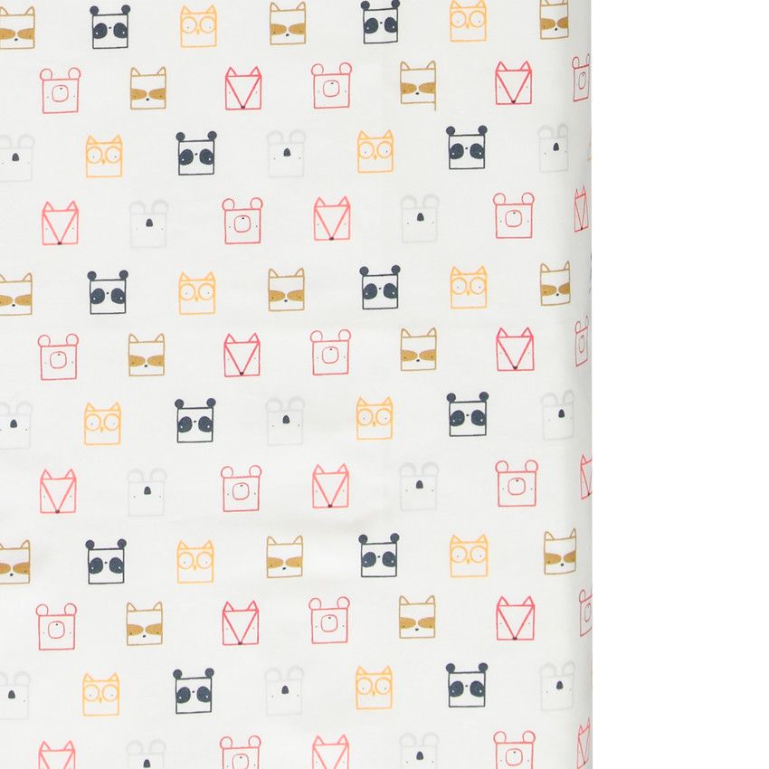 Set de lit à animaux imprimés avec housse et taie d'oreiller - Ecru