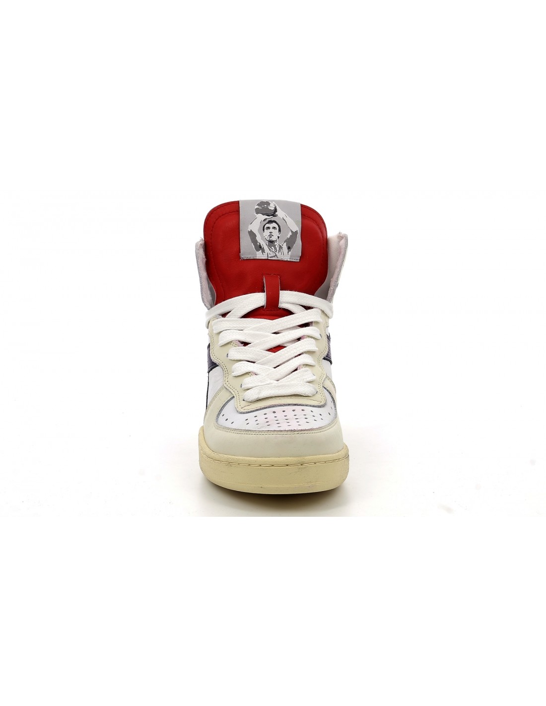 diadora heritage Sneakers Homme Mi Punch Blanc/Rouge/Noir
