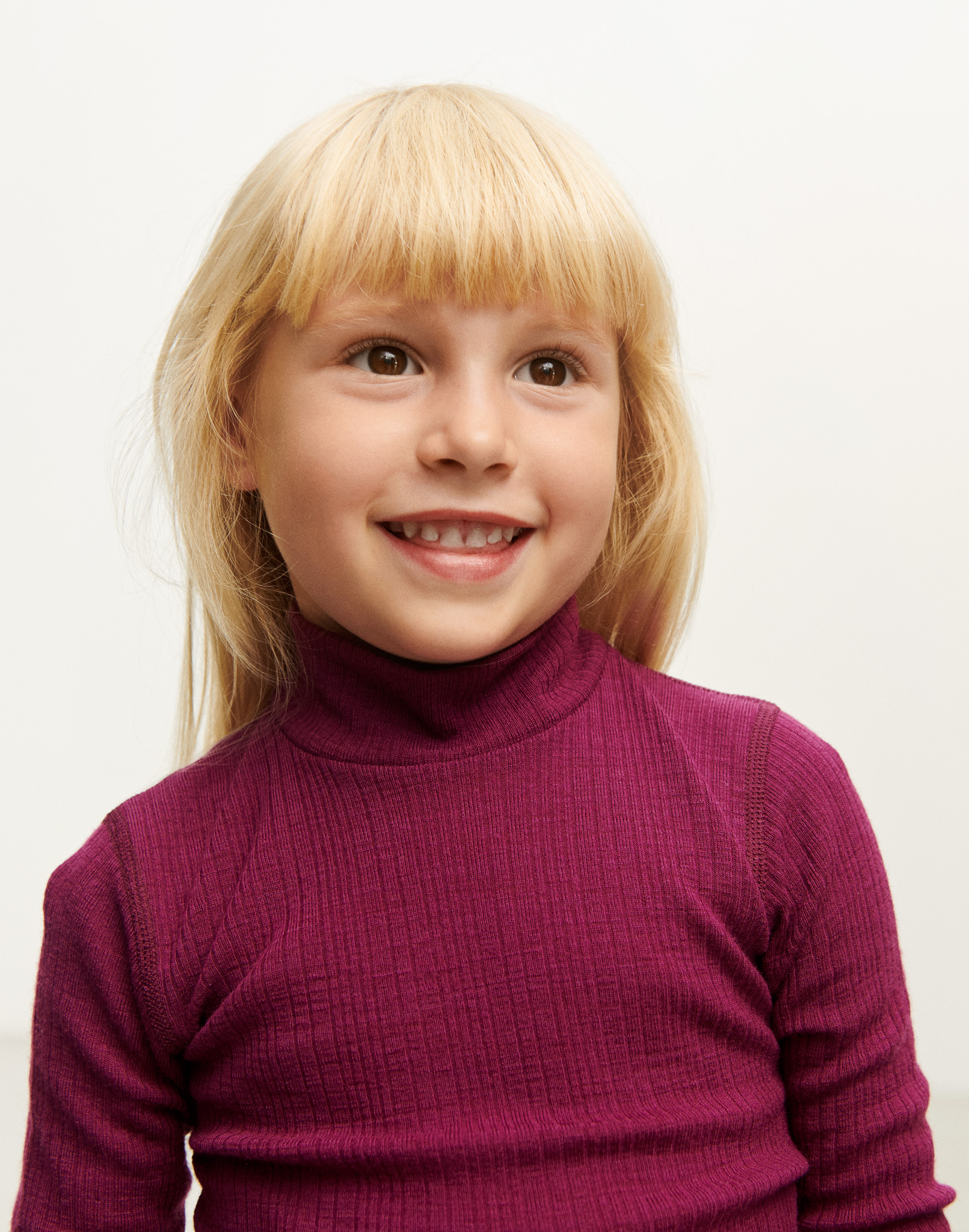 Shirt met hoge hals van merinowol voor kinderen