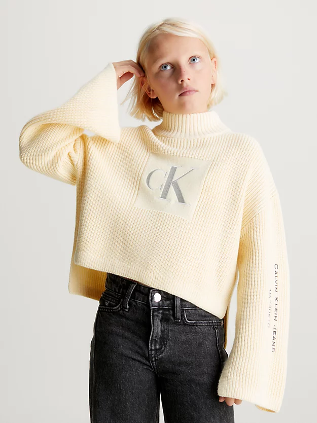 Suéter oversized com logo em camadas