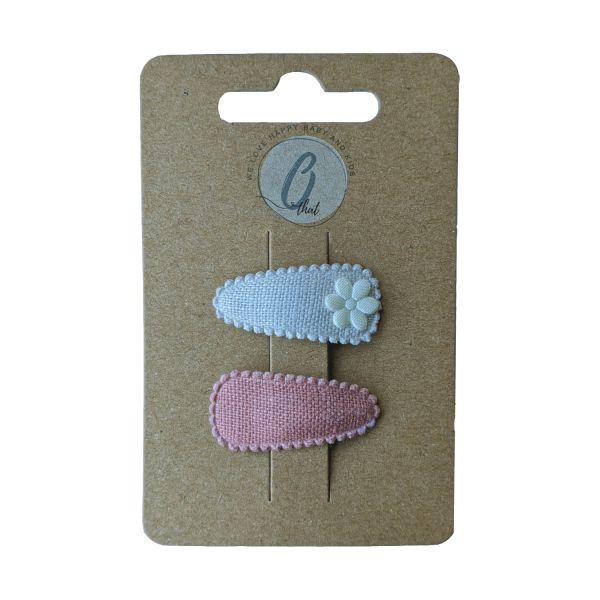 Ootje kadootje Linnen Haarclip Creme / Dusty Rose / Bloem 2 Stuks