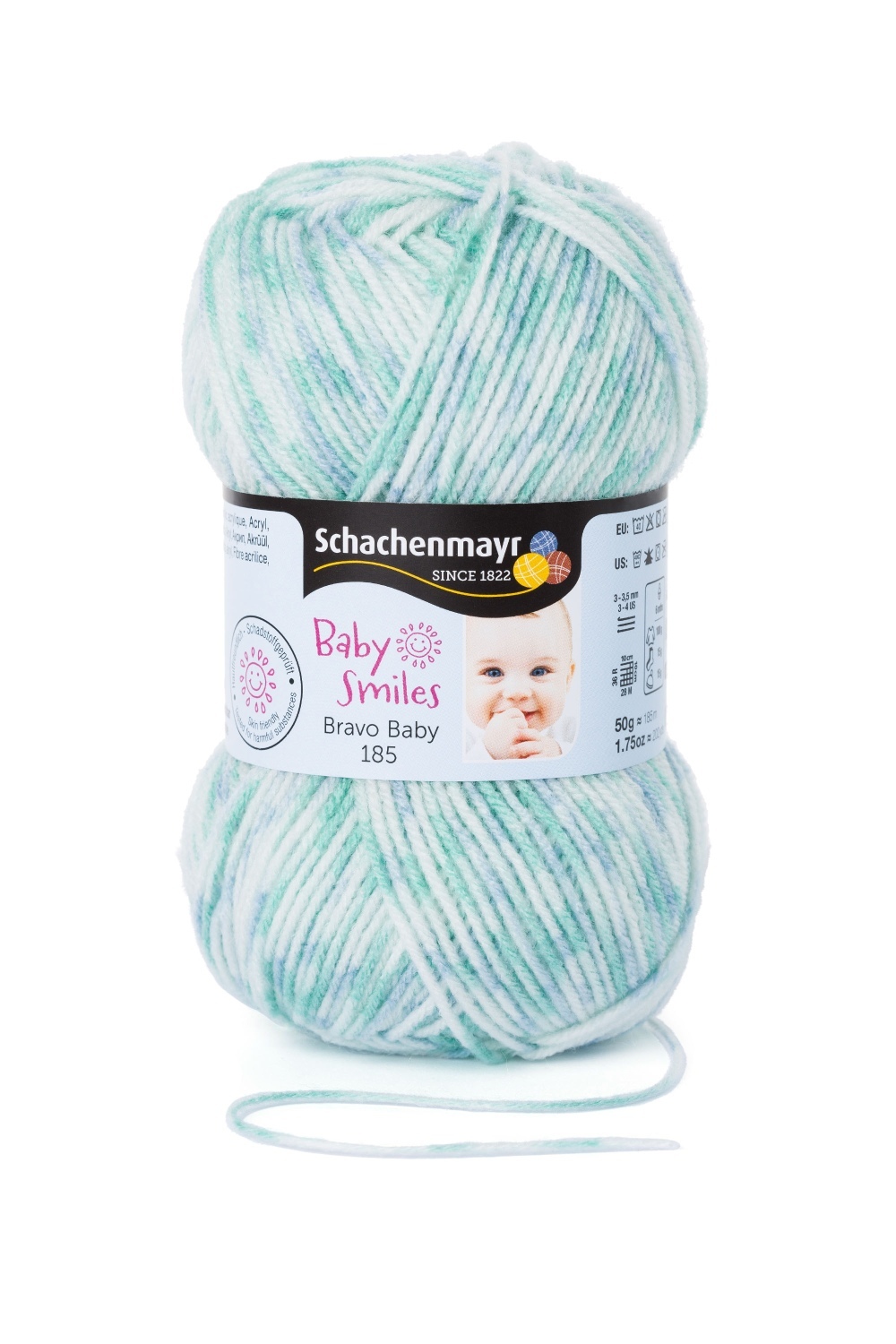 Wolle BRAVO BABY 185 - mint color - 50g