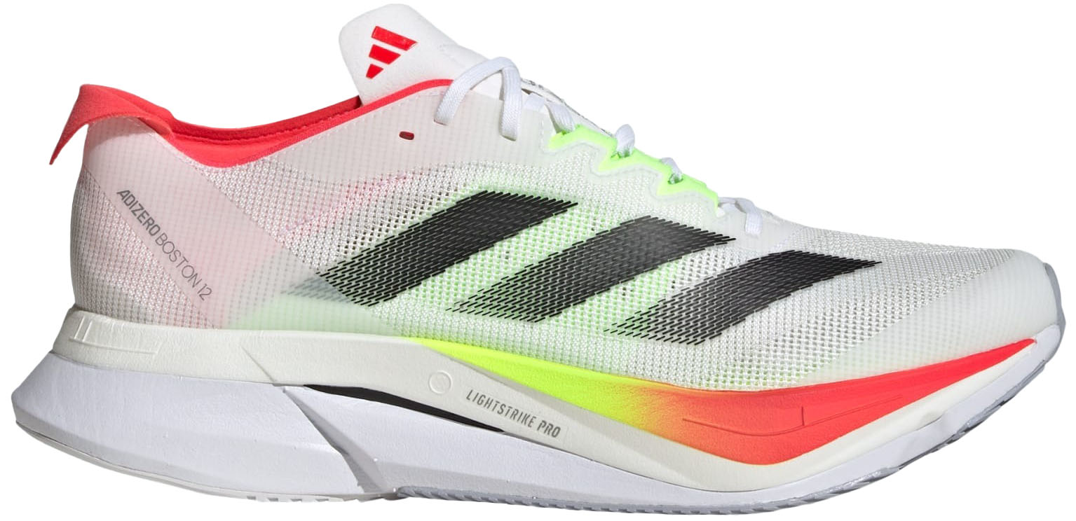 Adizero Boston 12 Herre Cloud White/Core Black/Lucid Red