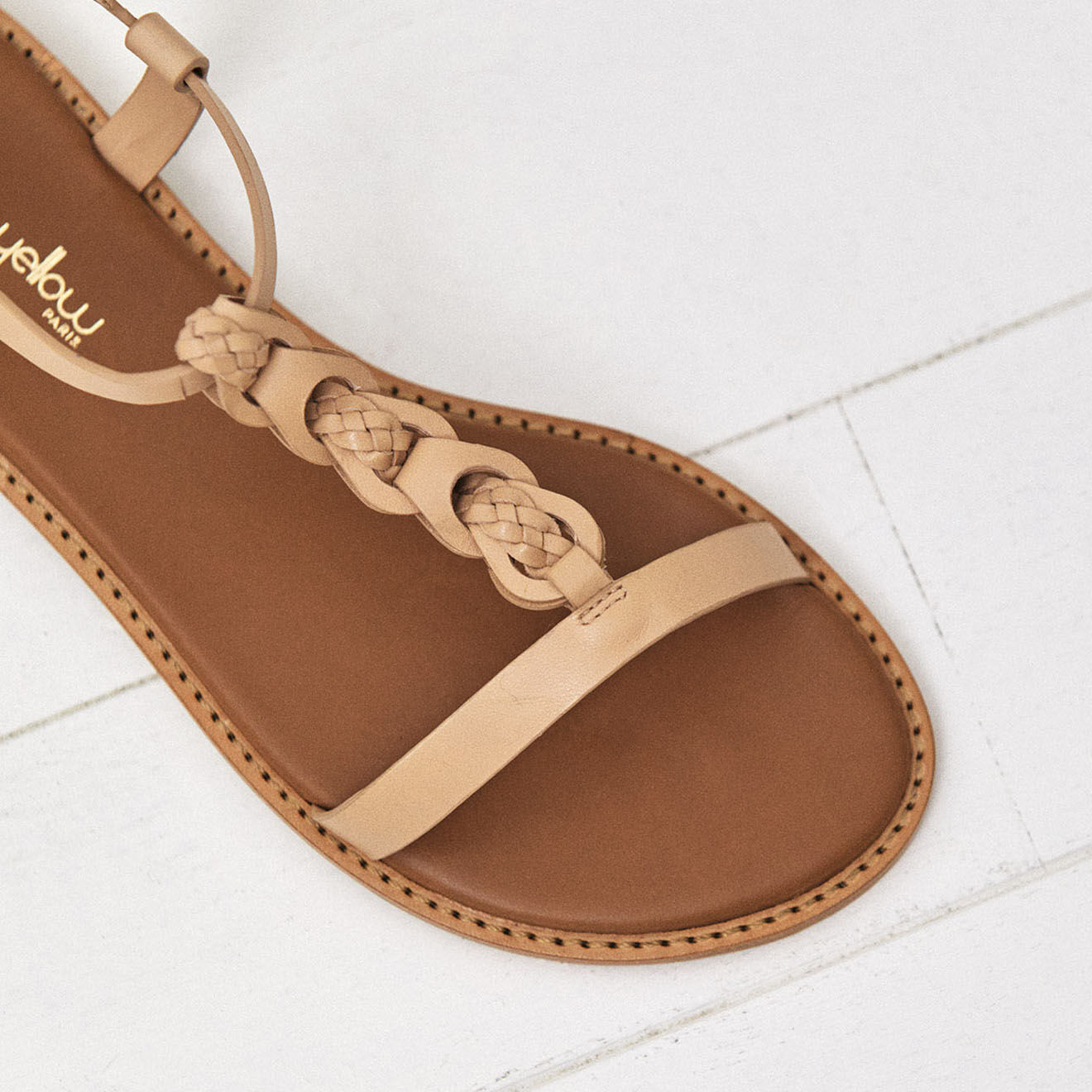 Mellow Yellow Sandales en Cuir Louise nude